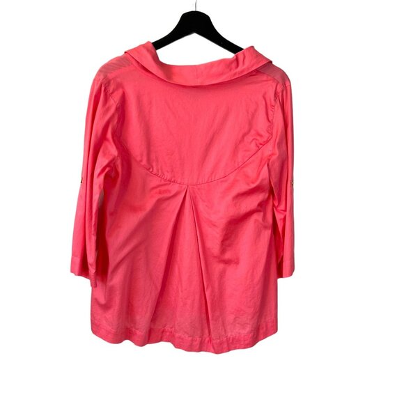 Soft Surroundings Coral Long Sleeve Cowl Neck Top Medium Petite - Picture 3 of 8